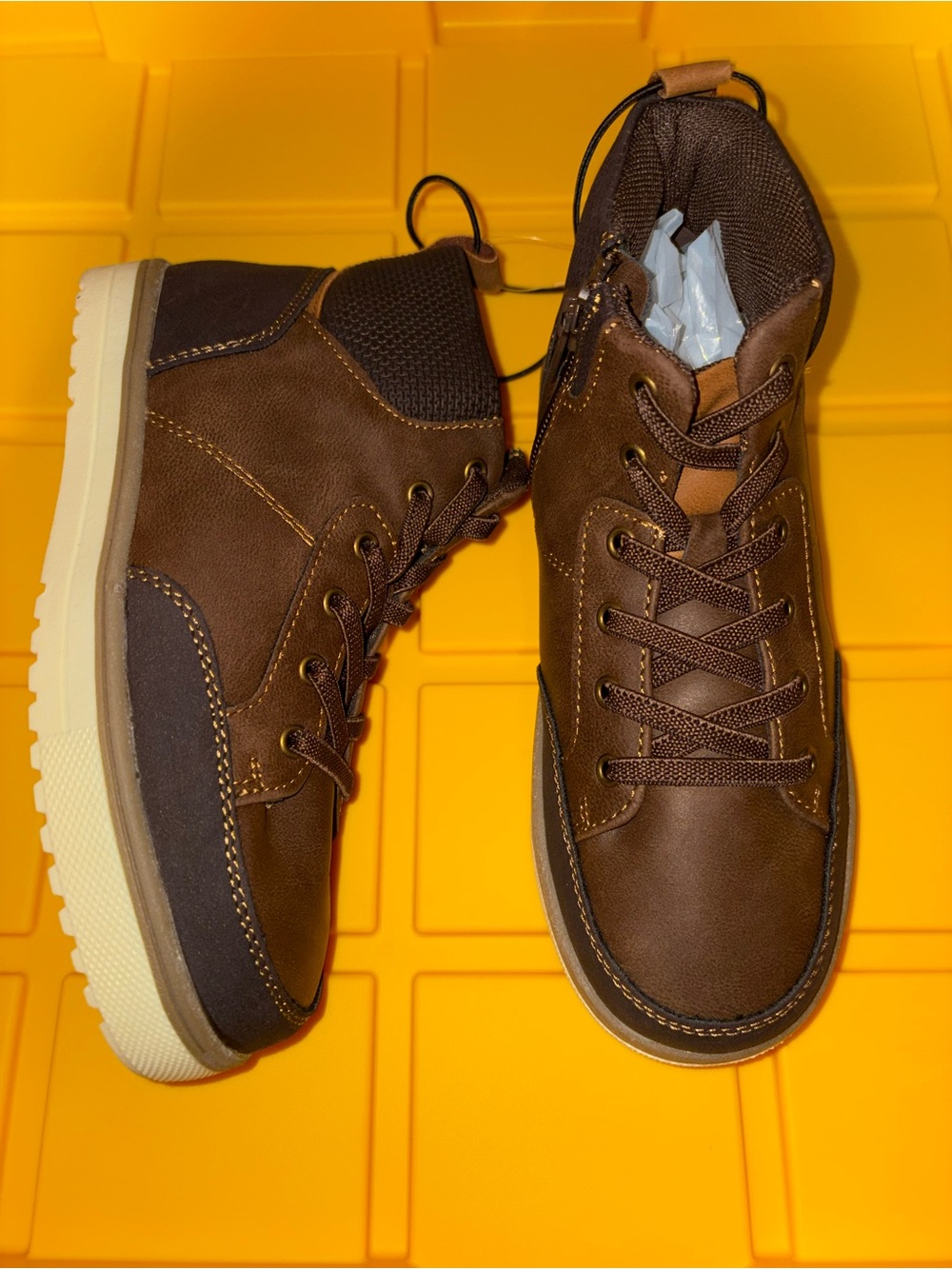 Boy’s Brown Casual High-Top Sneakers